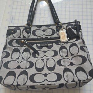 COACH NAVY & SILVER EMMA TOTE BAG
